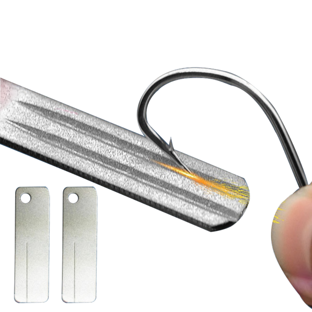 Fishing Hook Sharpener - เครื่องลับเบ็ดตกปลาแบบพกพา หินเพชร ลับคมเบ็ดตกปลา เครื่องมือลับมีด พวงกุญแจ สำหรับอุปกรณ์ตกปลากลางแจ้ง
