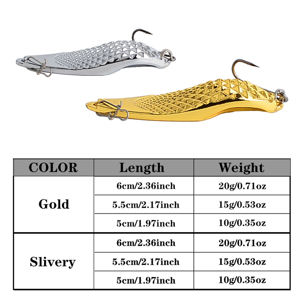 เหยื่อตกปลาโลหะ 6 ชิ้น พร้อมตะ - Fishing Hook Treble บทวิจารณ์และราคา